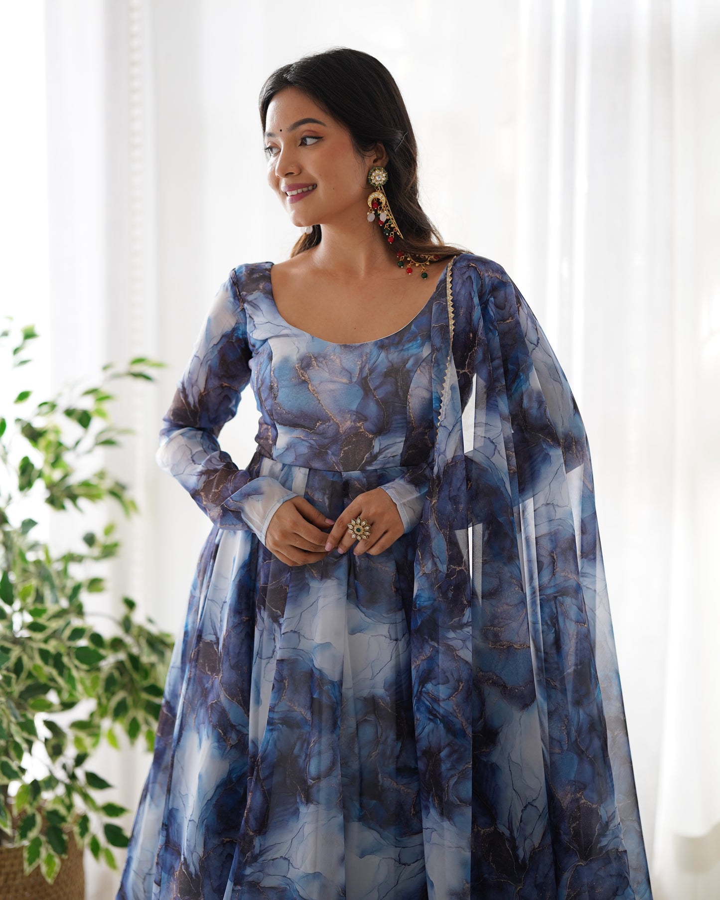 Anarkali Set in Pure Organza Silk