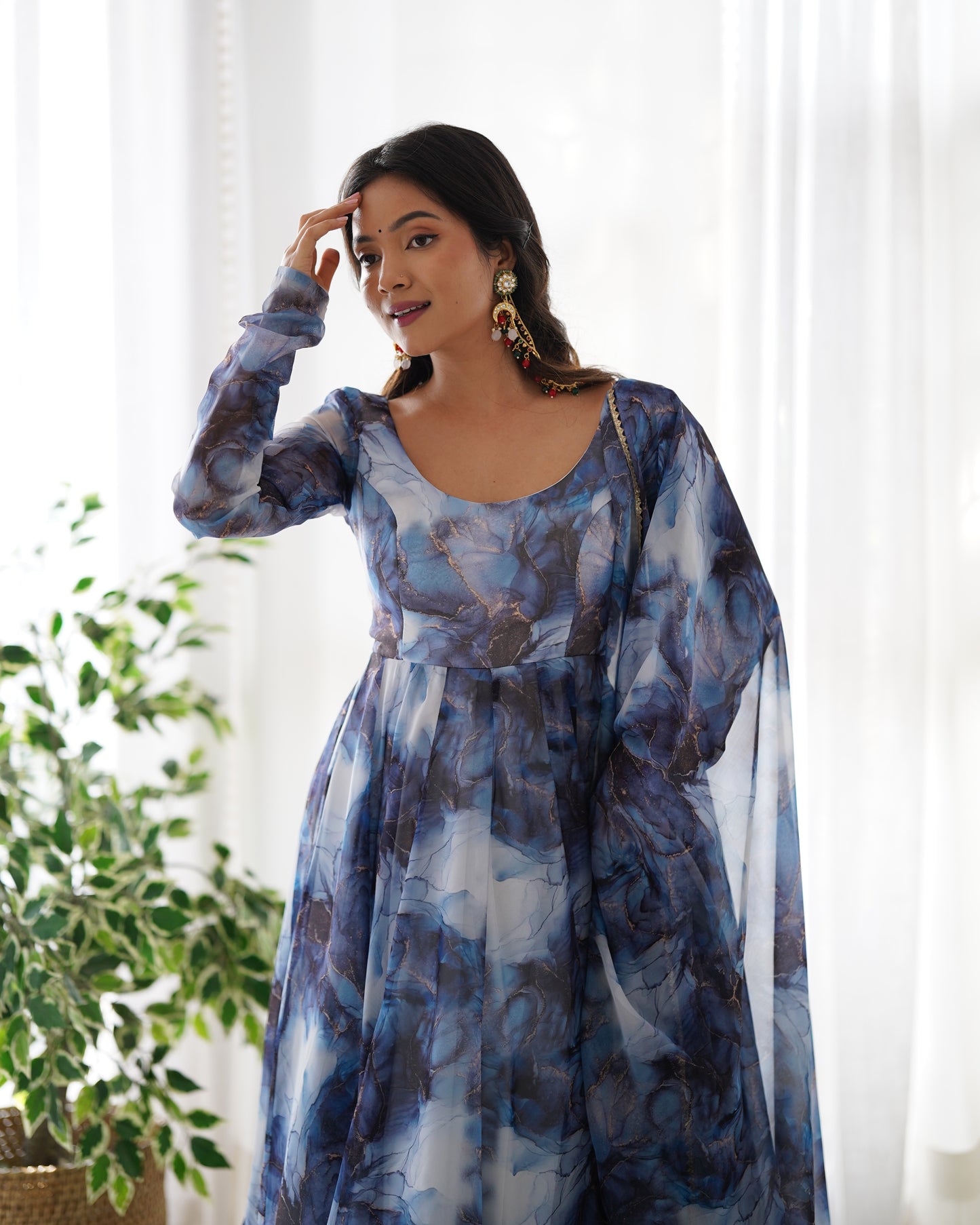 Anarkali Set in Pure Organza Silk