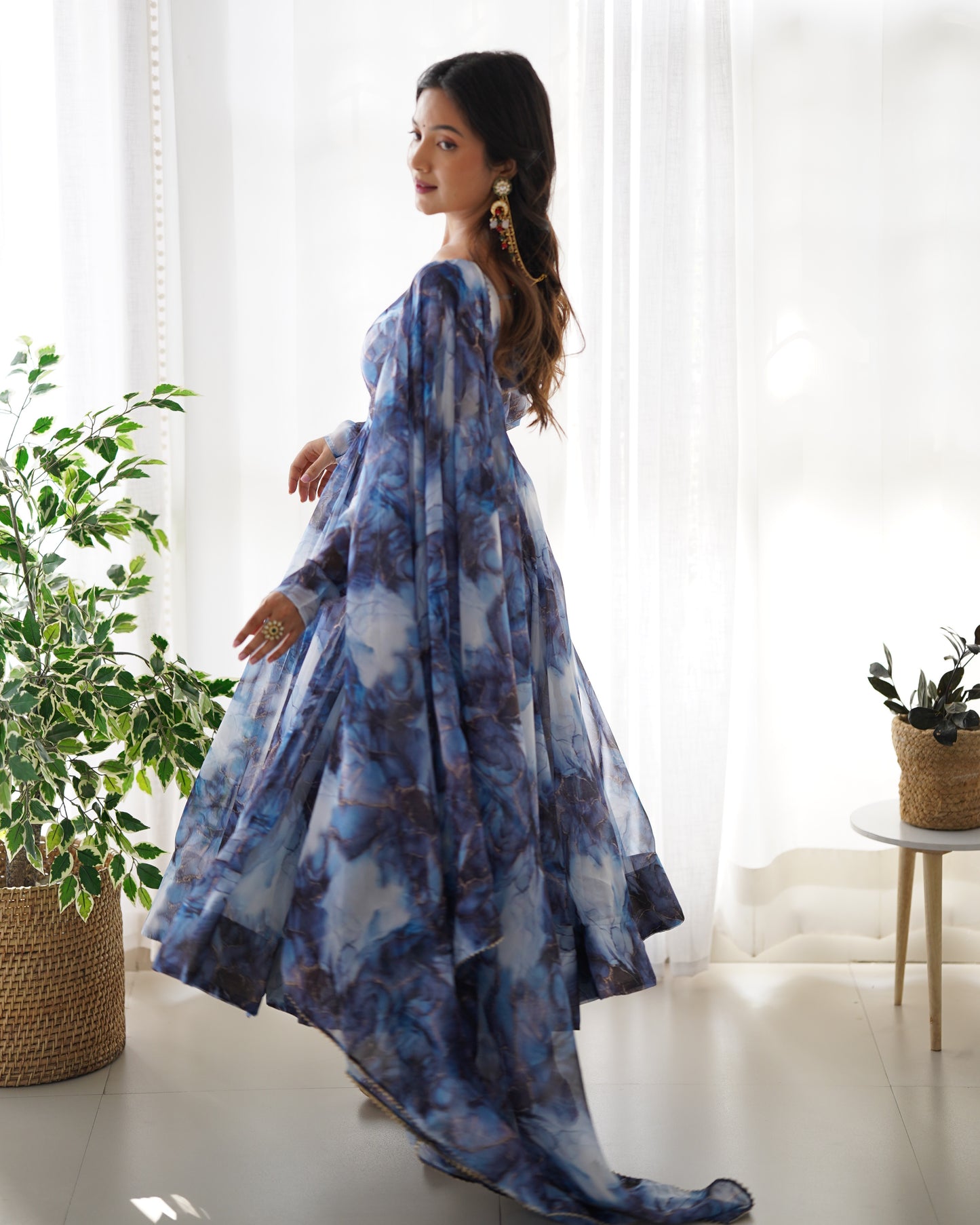 Anarkali Set in Pure Organza Silk