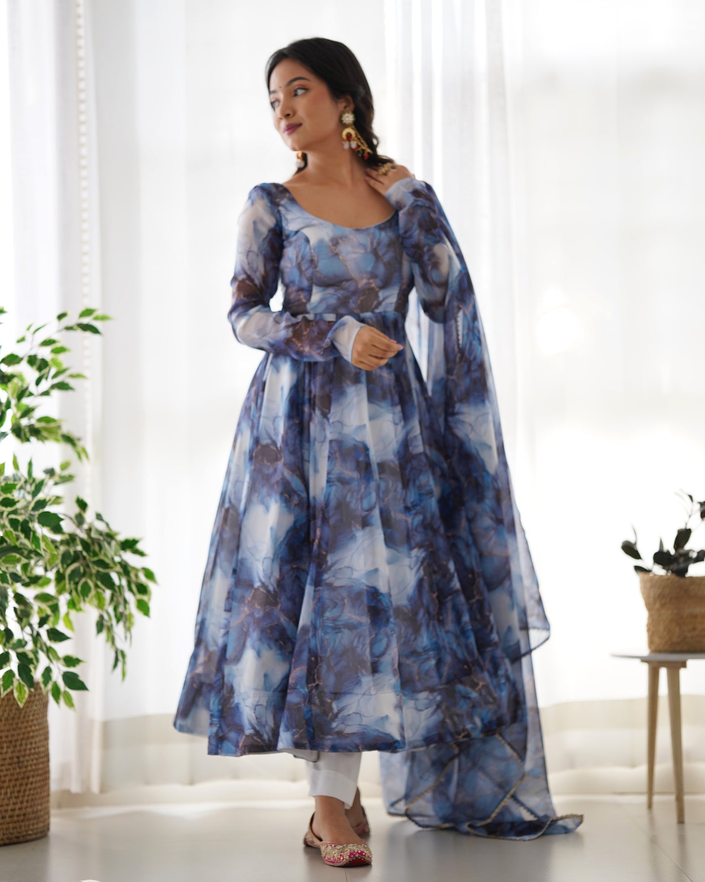 Anarkali Set in Pure Organza Silk