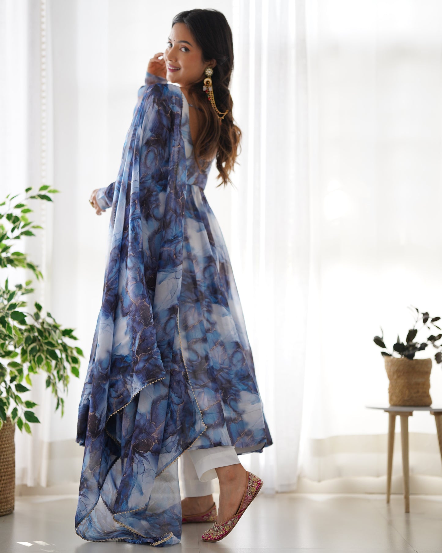 Anarkali Set in Pure Organza Silk