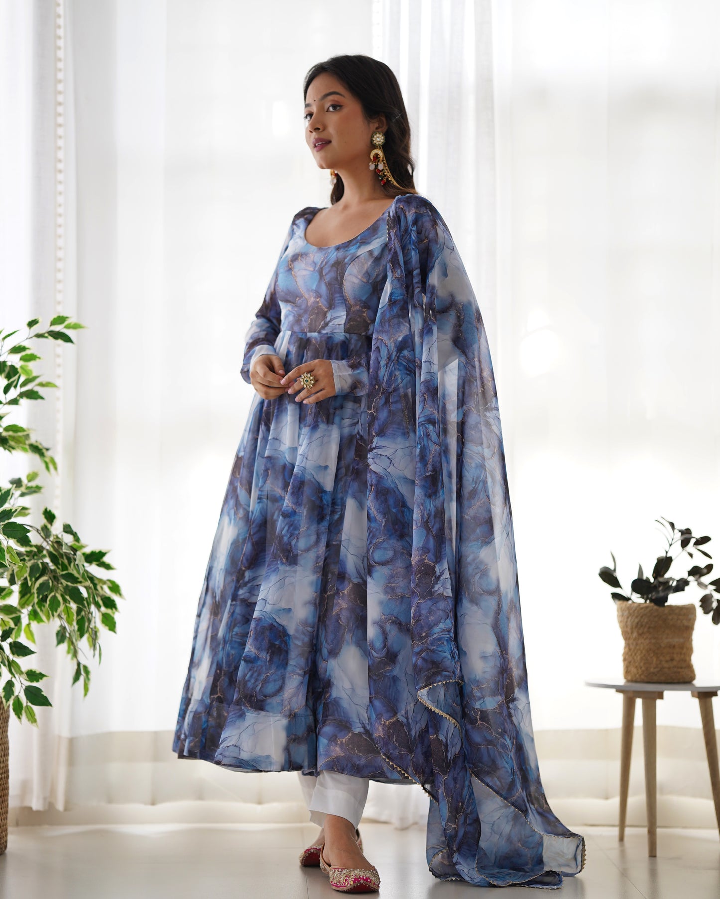 Anarkali Set in Pure Organza Silk