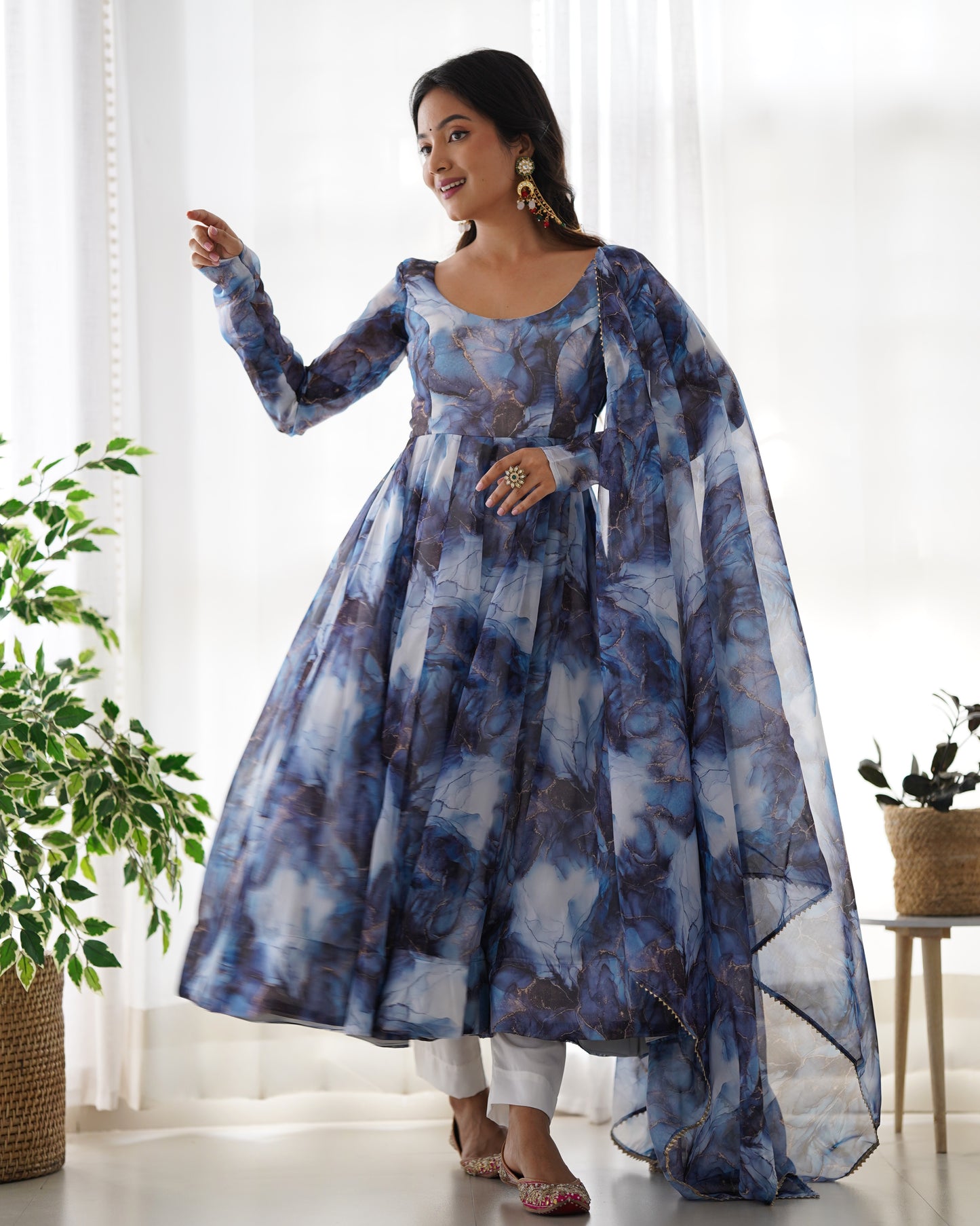 Anarkali Set in Pure Organza Silk