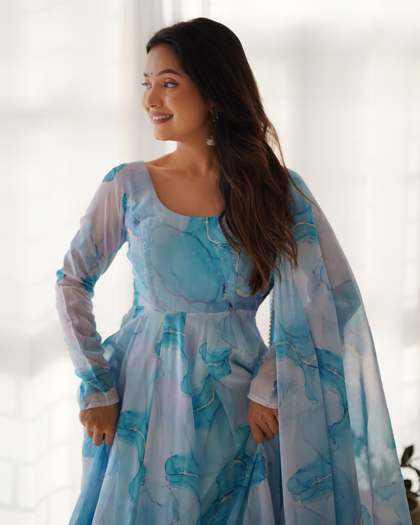Anarkali Set in Pure Organza Silk