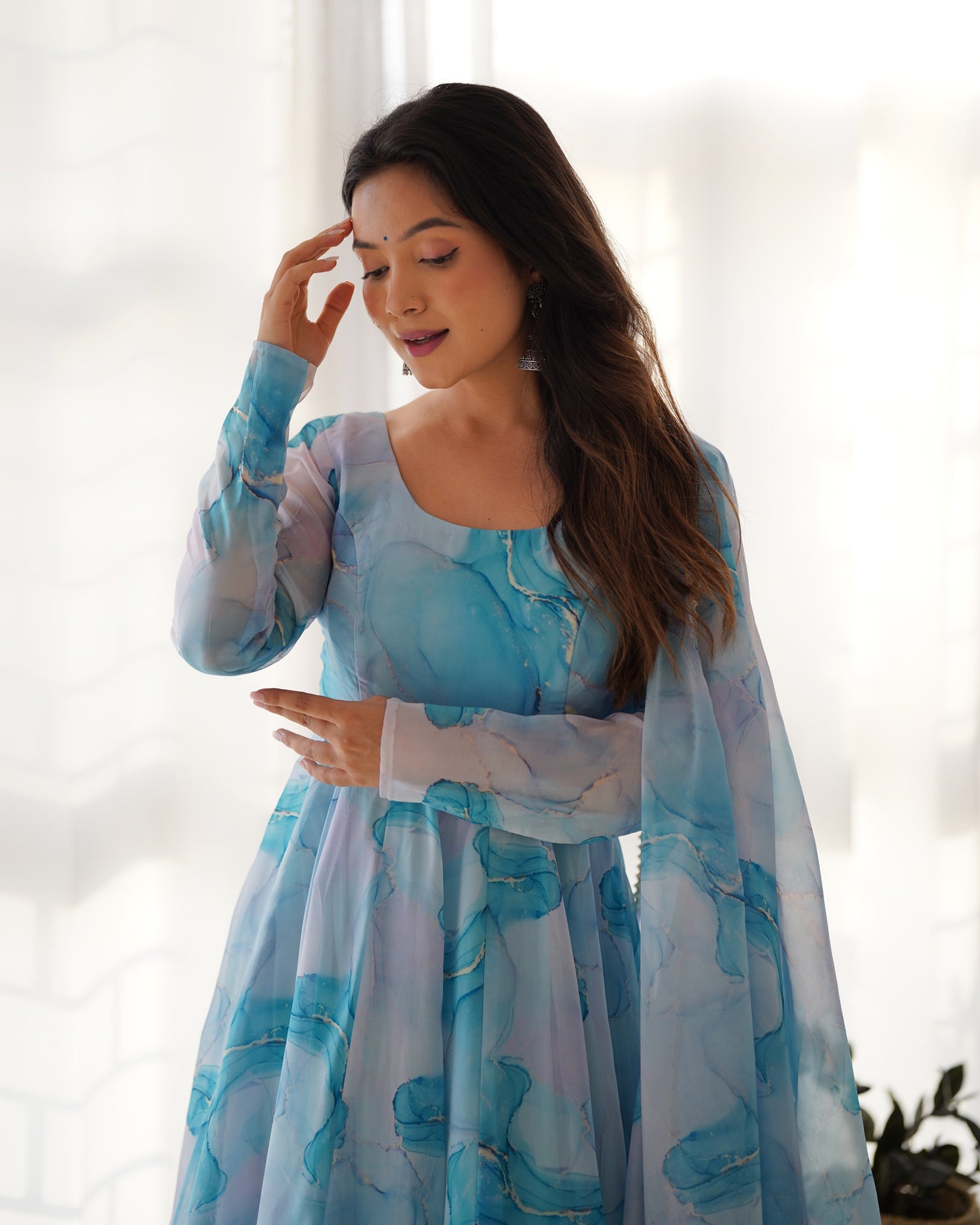 Anarkali Set in Pure Organza Silk