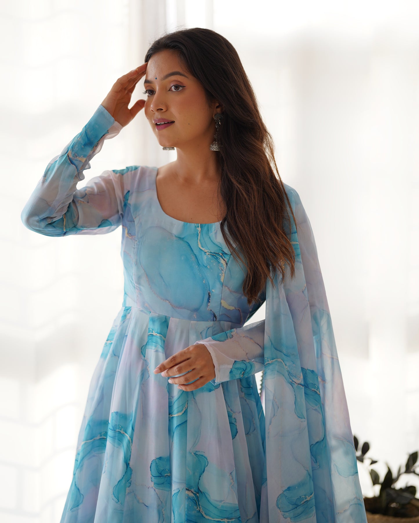 Anarkali Set in Pure Organza Silk